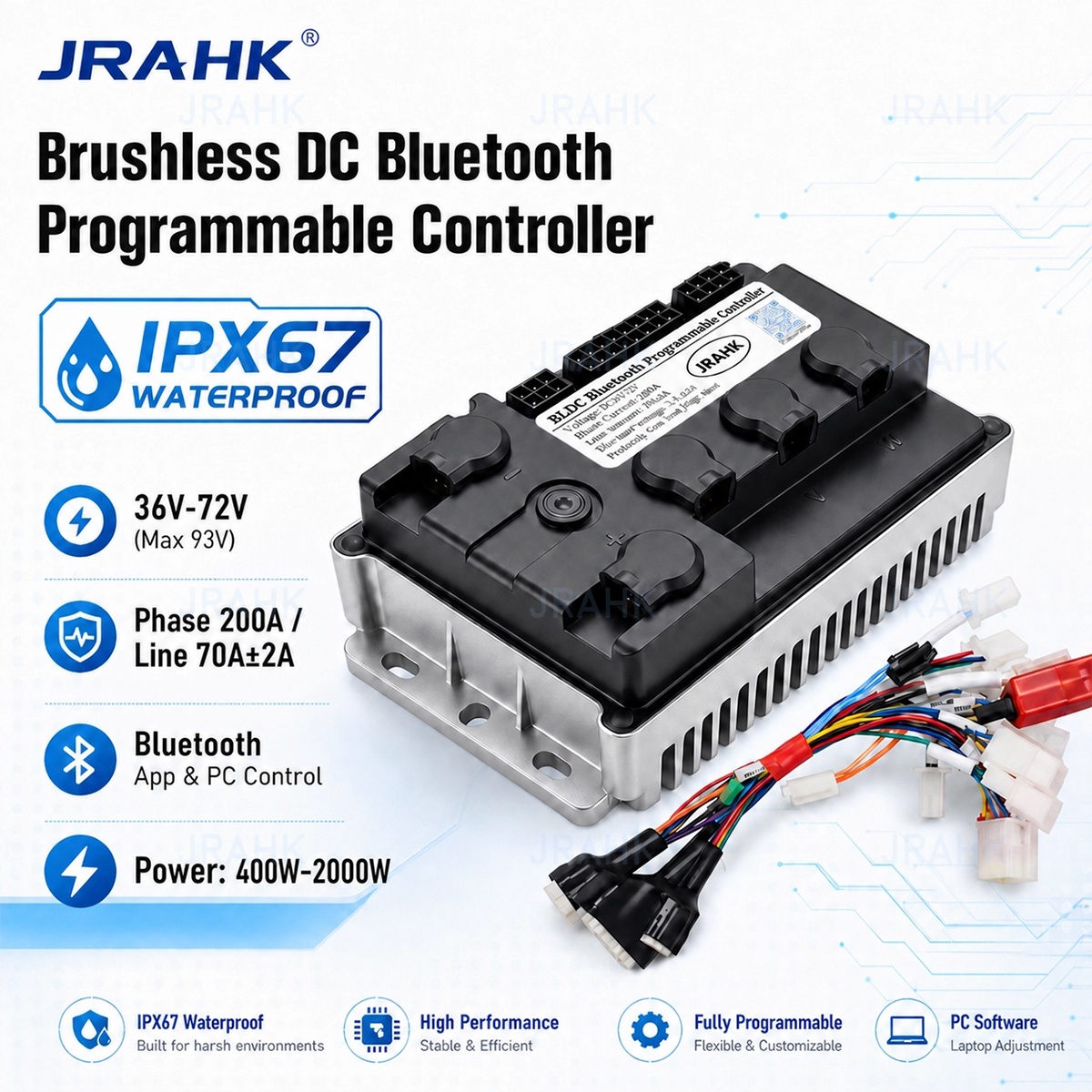 Kelly Kls7230S Controller - وحدة تحكم محرك JRAHK 36V-72V BLDC