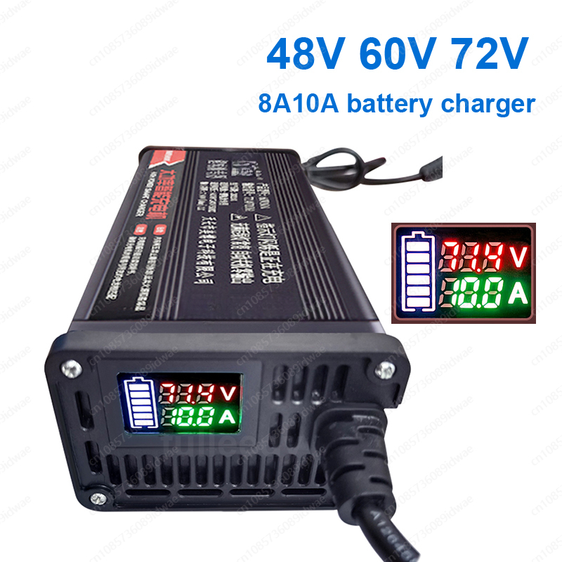 72V 15A Fast Charger - شاحن بطارية ليثيوم بشاشة LCD، 48